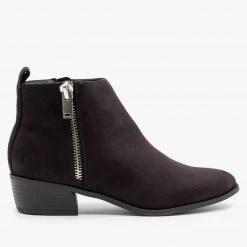 City Classified Shoes Newest Arrivals Essential Faux Suede Zippered Booties