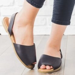 Bamboo Shoes Essential Peep Toe Sling-Back Sandals Newest Arrivals