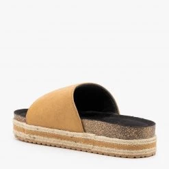 Qupid Shoes Everyday Espadrille Cork Slides Newest Arrivals