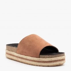Qupid Shoes Everyday Espadrille Cork Slides Newest Arrivals