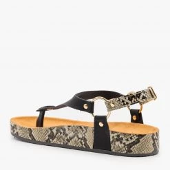 Anna Shoes Everyday Snake Print Sandals