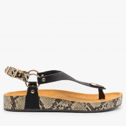 Anna Shoes Everyday Snake Print Sandals