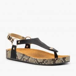 Anna Shoes Everyday Snake Print Sandals