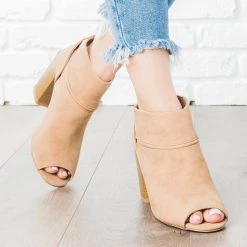 Qupid Shoes Eyelet Cut-Out Chunky Heel Booties