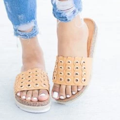 Nature Breeze Eyelet Platform Summer Slides