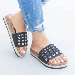 Nature Breeze Eyelet Platform Summer Slides