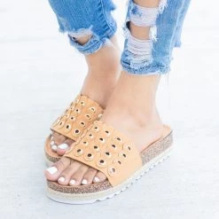Nature Breeze Eyelet Platform Summer Slides
