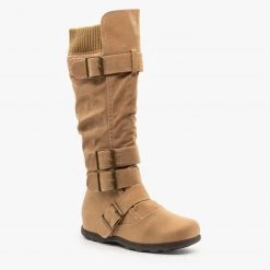 Refresh Newest Arrivals Fashion Buckle Knee-High Boots