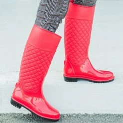 Soho Girls Fashionable Quilted Rain Boots Newest Arrivals