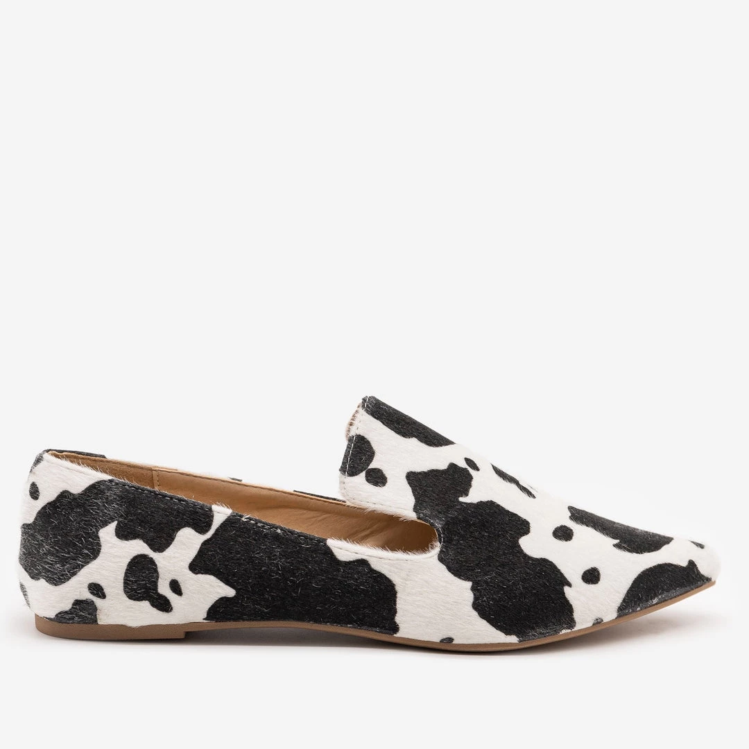 Mata Newest Arrivals Faux Cowhide Loafers 1 Mata Newest Arrivals Faux Cowhide Loafers