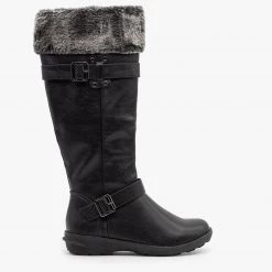 Forever Newest Arrivals Faux Fur Cuffed Riding Boots