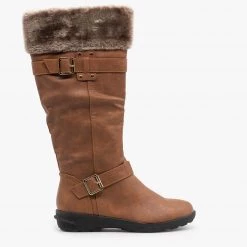 Forever Newest Arrivals Faux Fur Cuffed Riding Boots