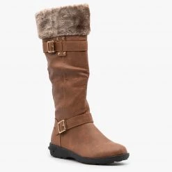Forever Newest Arrivals Faux Fur Cuffed Riding Boots
