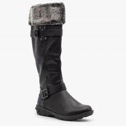 Forever Newest Arrivals Faux Fur Cuffed Riding Boots
