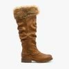 Nature Breeze Faux Fur Cuffed Slouchy Boots
