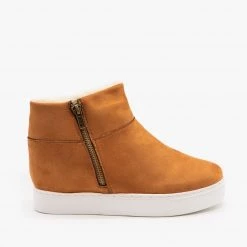 Bamboo Faux Fur Lined Sneaker Wedges Newest Arrivals