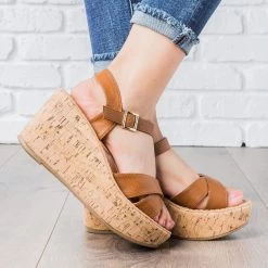 Unbranded/Generic Newest Arrivals Faux Leather Cork Wedges
