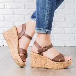 Unbranded/Generic Newest Arrivals Faux Leather Cork Wedges