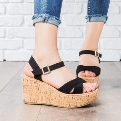 Unbranded/Generic Newest Arrivals Faux Leather Cork Wedges