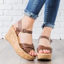 Unbranded/Generic Newest Arrivals Faux Leather Cork Wedges
