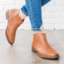 Bamboo Shoes Newest Arrivals Faux Leather Fashion Ankle Booties