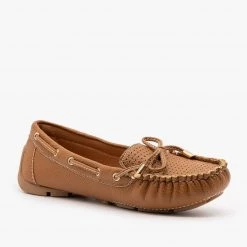 Forever Faux Leather Side Stitched Moccasin Flats Newest Arrivals