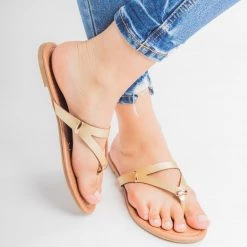 Soho Girls Faux Leather Triangle Flip Flops 24 Soho Girls Faux Leather Triangle Flip Flops