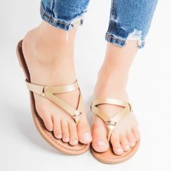 Soho Girls Faux Leather Triangle Flip Flops 26 Soho Girls Faux Leather Triangle Flip Flops