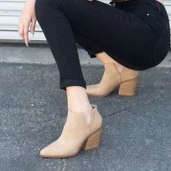 Soda Shoes Faux-Leather V-Cut Booties Newest Arrivals