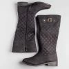 Weeboo Newest Arrivals Faux Nubuck Quilted Riding Boots