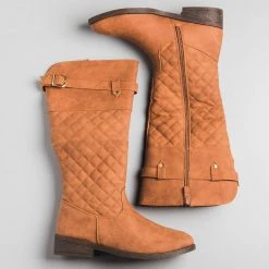 Weeboo Newest Arrivals Faux Nubuck Quilted Riding Boots