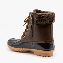 Nature Breeze Newest Arrivals Faux Shearling Cuff Duck Boots