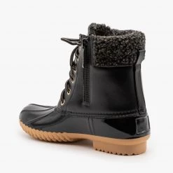 Nature Breeze Newest Arrivals Faux Shearling Cuff Duck Boots