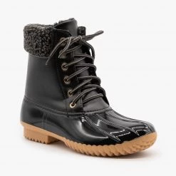 Nature Breeze Newest Arrivals Faux Shearling Cuff Duck Boots