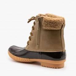 Nature Breeze Newest Arrivals Faux Shearling Cuff Duck Boots
