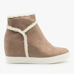 CCOCCI Faux Sherpa Accent Wedge Fashion Sneakers Newest Arrivals