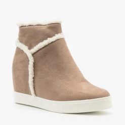 CCOCCI Faux Sherpa Accent Wedge Fashion Sneakers Newest Arrivals