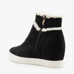 CCOCCI Faux Sherpa Accent Wedge Fashion Sneakers Newest Arrivals