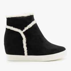 CCOCCI Faux Sherpa Accent Wedge Fashion Sneakers Newest Arrivals