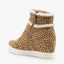 CCOCCI Faux Sherpa Cheetah Inner Wedge Sneakers 5 CCOCCI Faux Sherpa Cheetah Inner Wedge Sneakers