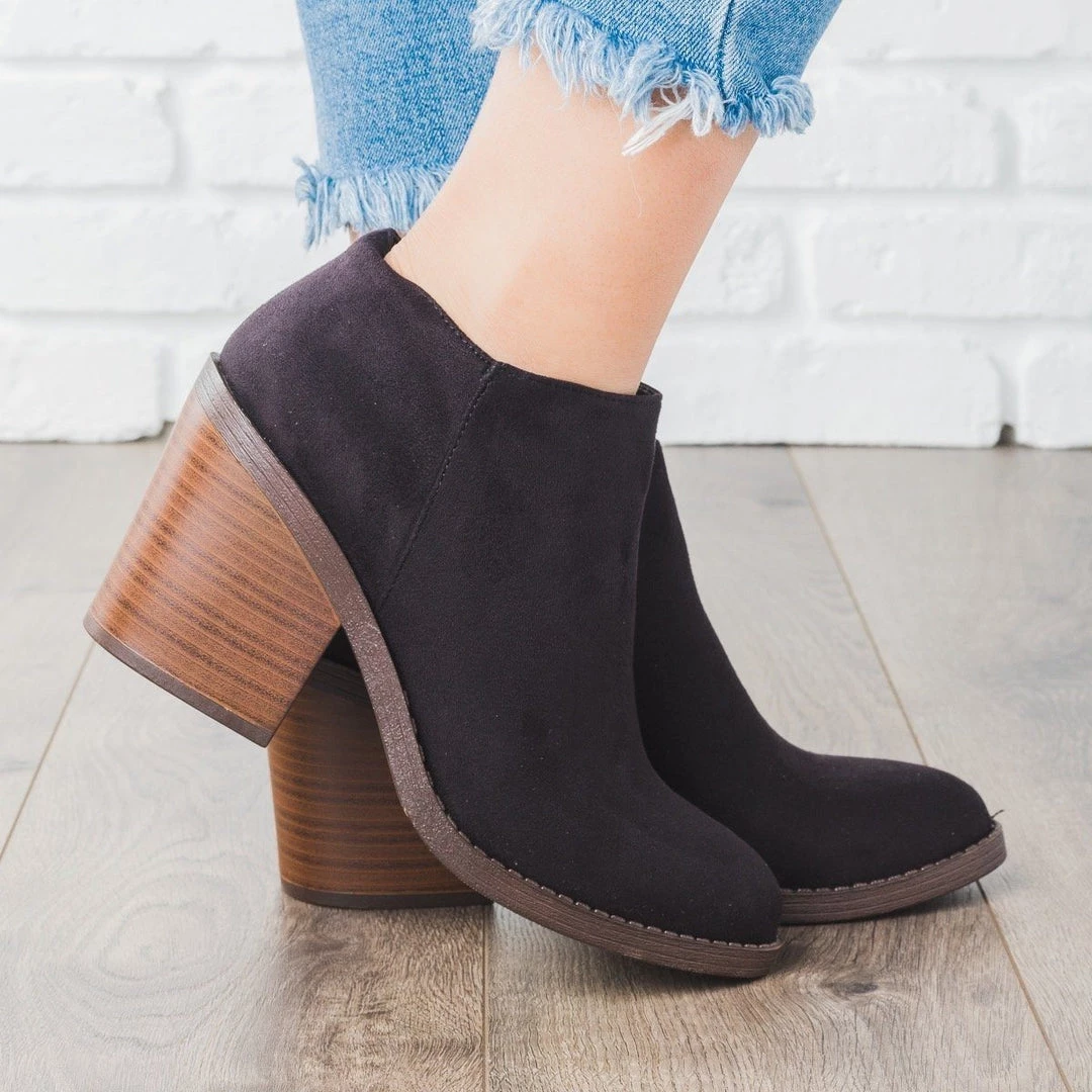 Soda Shoes Newest Arrivals Faux Suede Chunky Heel Fashion Booties 5 Soda Shoes Newest Arrivals Faux Suede Chunky Heel Fashion Booties