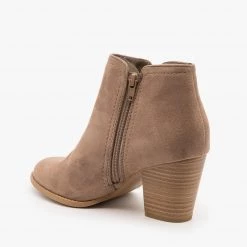 City Classified Shoes Newest Arrivals Faux Suede Closed Toe Ankle Booties FINAL SALE