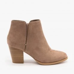 City Classified Shoes Newest Arrivals Faux Suede Closed Toe Ankle Booties FINAL SALE
