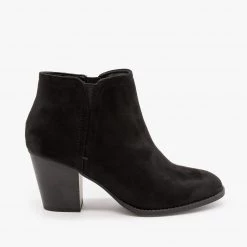 City Classified Shoes Newest Arrivals Faux Suede Closed Toe Ankle Booties FINAL SALE