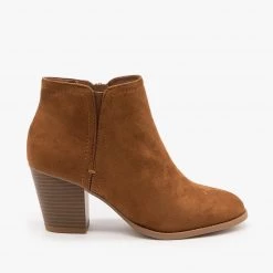 City Classified Shoes Newest Arrivals Faux Suede Closed Toe Ankle Booties FINAL SALE
