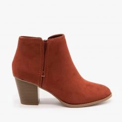 City Classified Shoes Newest Arrivals Faux Suede Closed Toe Ankle Booties FINAL SALE