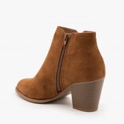 City Classified Shoes Newest Arrivals Faux Suede Closed Toe Ankle Booties FINAL SALE