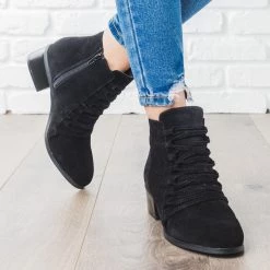 Soho Girls Faux Suede Lace-Up Booties