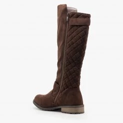 Forever Newest Arrivals Faux Suede Quilted Riding Boots