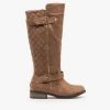 Forever Newest Arrivals Faux Suede Quilted Riding Boots